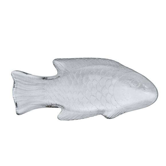 Large Glass Fish Serving Platter Partyware Salmon Platter French Elegant - Picture 8 of 8